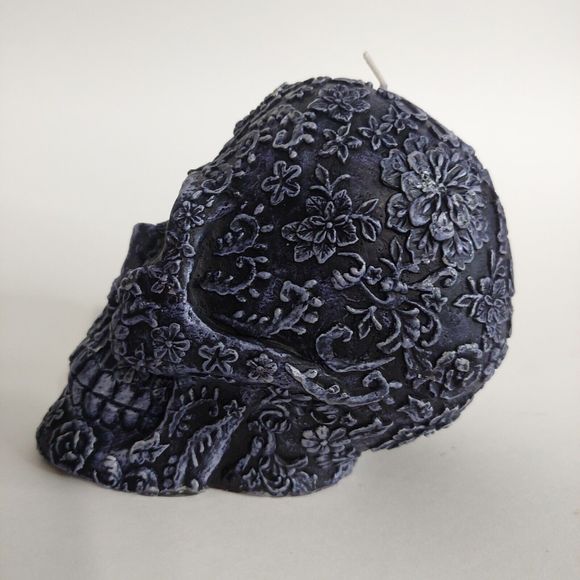 Skull Bleeding Candle Blue Texture Goth Halloween Bleeds Red Large Decor… - Picture 7 of 10